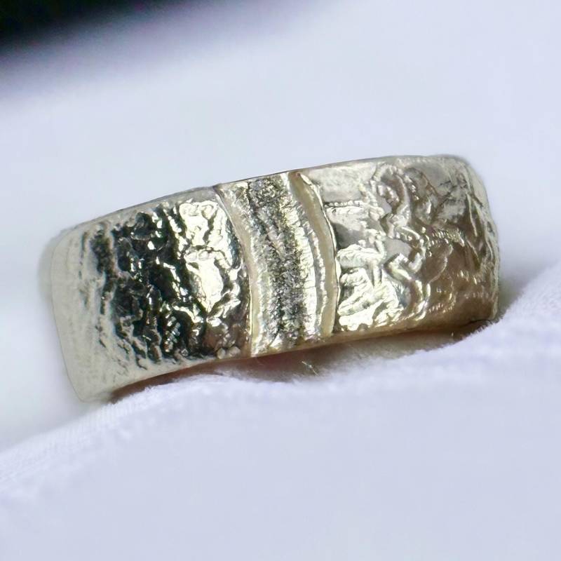 Leder Optik Ring 925Er Silber 18, 1mm Gr. 57 Geschenk Damen Patina Silberring Einfach Edel Stilvoll Retro Unikat Massiv Luxus Fashion von EyecatchersJuwellery