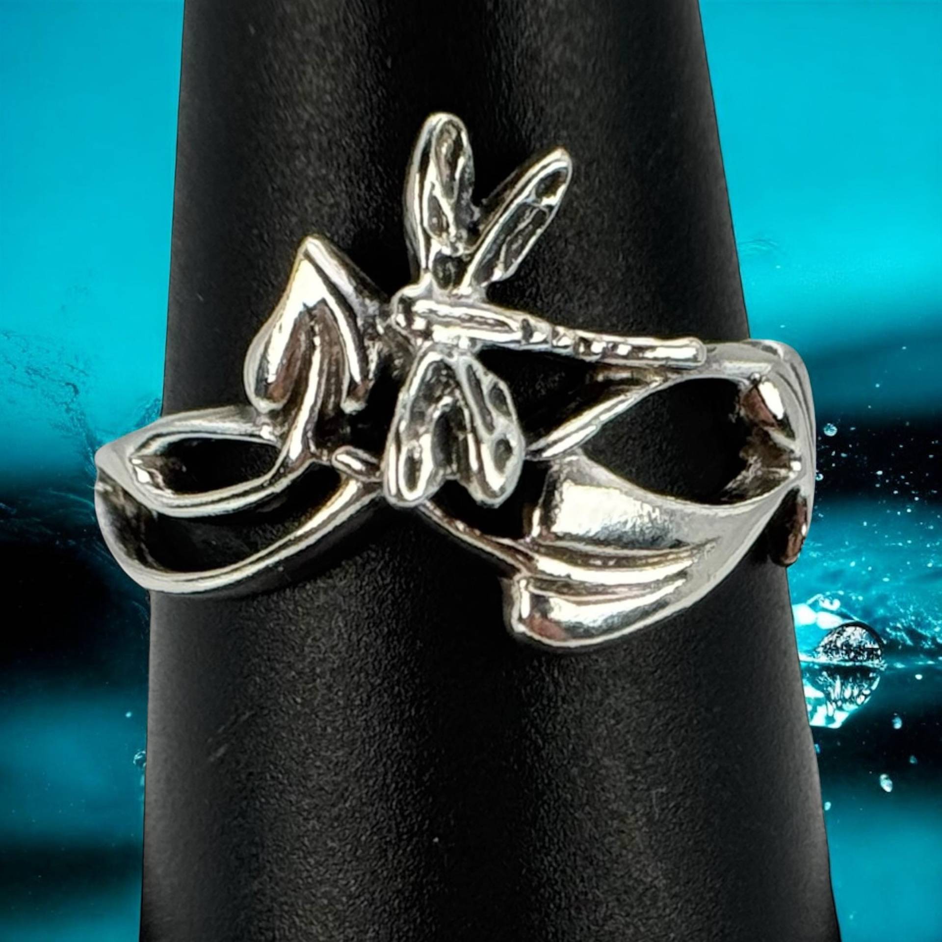 Libelle Ring 925Er Silber Gr. 62 19, 7mm Vintage Geschenk Silberring Modern Retro Zeitlos Eyecatcher Rarität Exklusiv Luxus Design von EyecatchersJuwellery