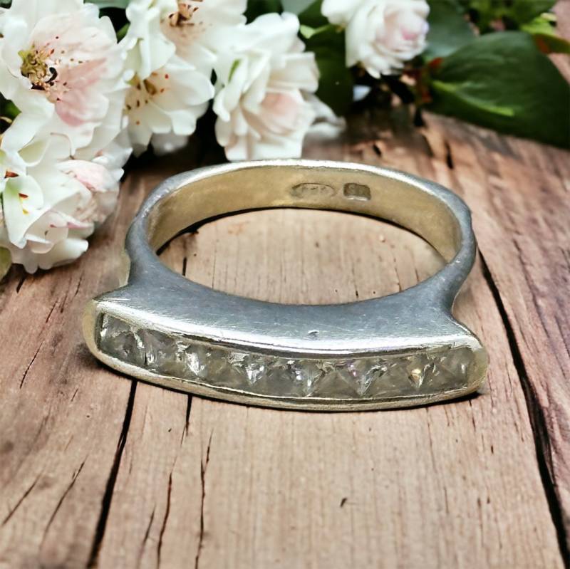 Memoire Ring 925Er Silber 17, 5mm Gr. 55 Geschenk Design Damen Multisteinring Edel Patina Silberring Edelstein Retro Zeitlos Pave von EyecatchersJuwellery