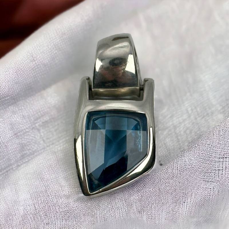 Moderner Kettenanhänger 925Er Silber Vintage Geschenk Patina Alt Retro Anhänger Edel Exklusiv Edelstein Eyecatcher Design von EyecatchersJuwellery