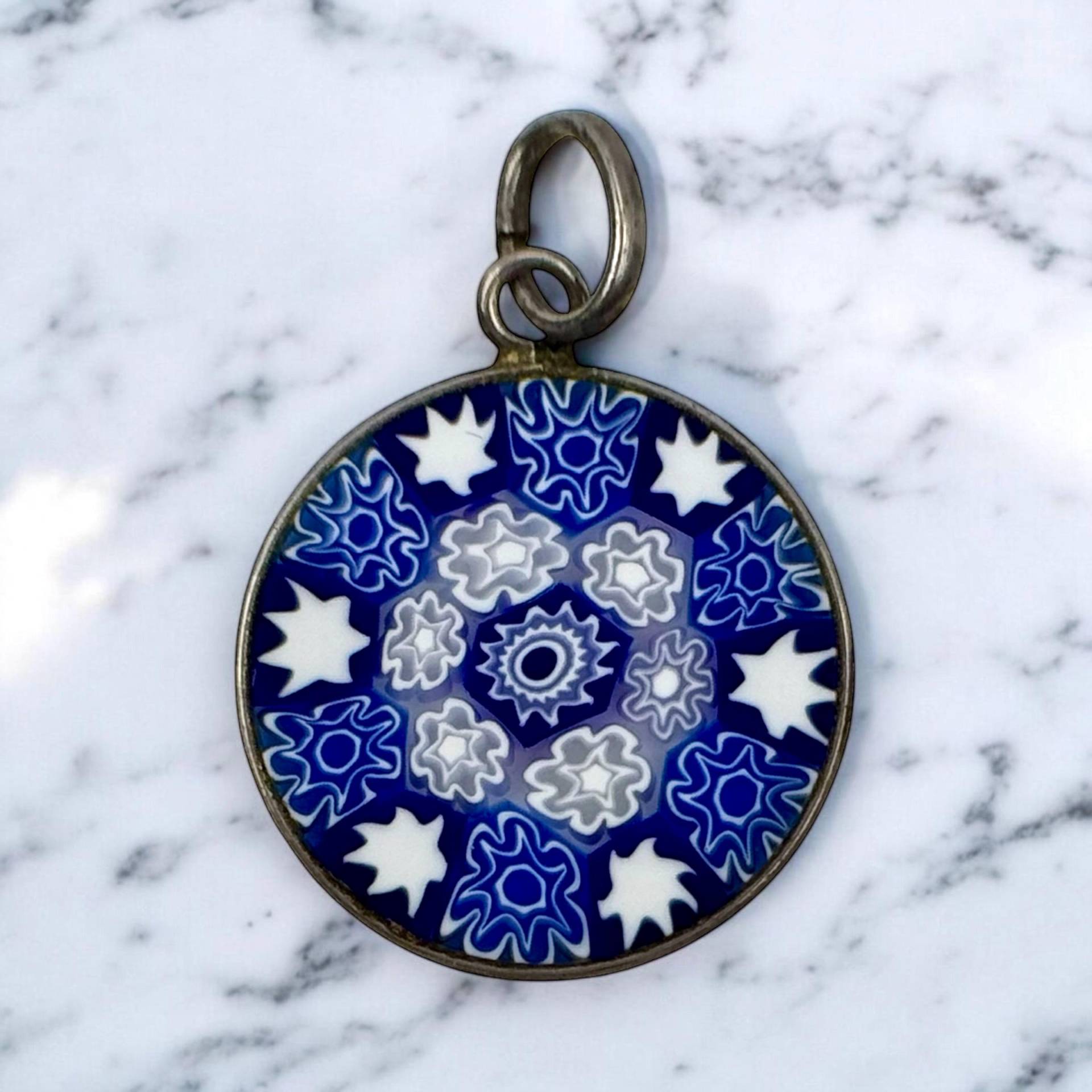 Murano Glas Kettenanhänger Echt Silber Ca. Rarität Anhänger Vintage Retro Eyecatcher Patina Exklusiv Selten 70Er Jahre Blumen von EyecatchersJuwellery