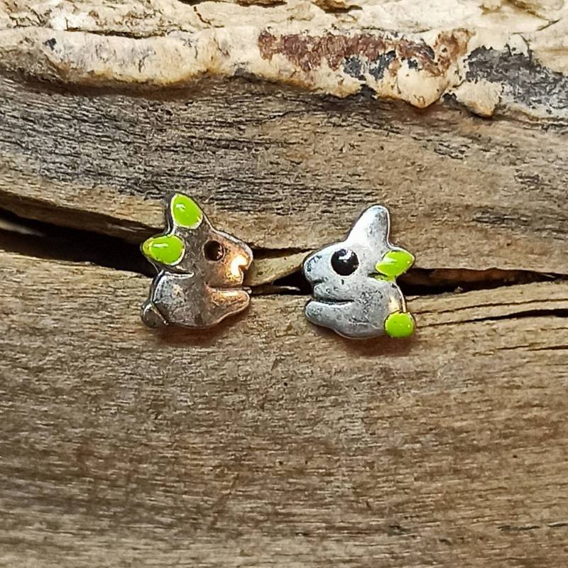 Ohrstecker 925Er Silber Hase Süsses Häschen Kinder Ca. 6mm Vintage Geschenk Patina Retro von EyecatchersJuwellery