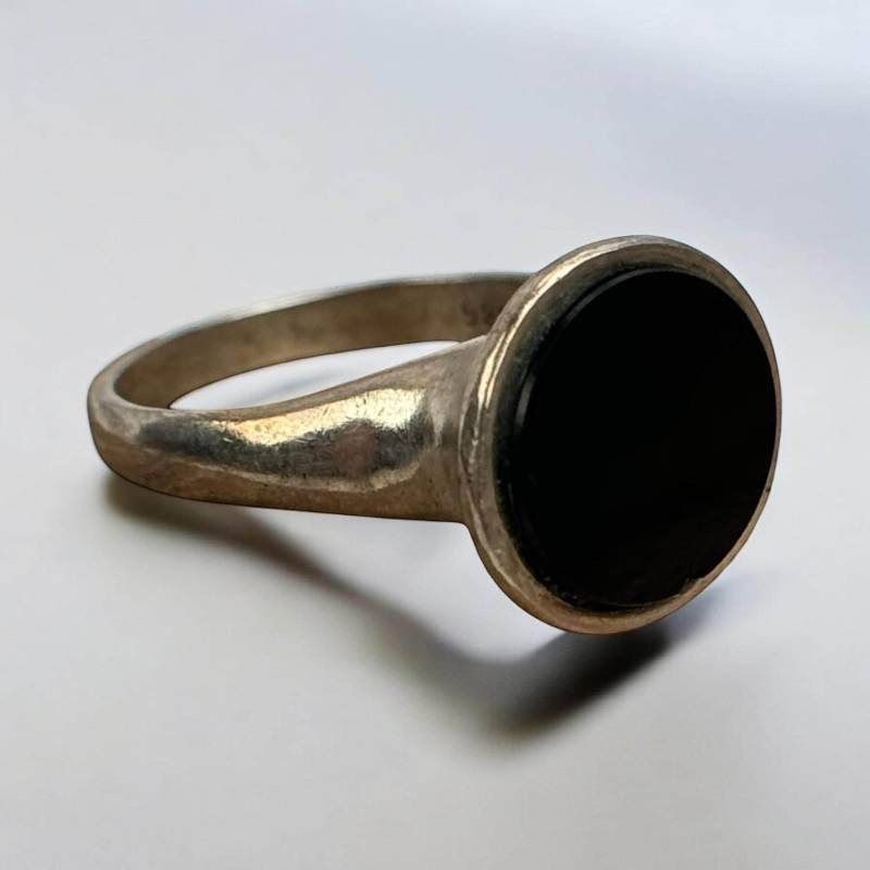 Onyx Ring 925Er Silber Vintage 18, 1mm Gr. 57 Geschenk Edel Exklusiv Silberring Mit Patina Damen Design Rarität Modern Eyecatcher von EyecatchersJuwellery