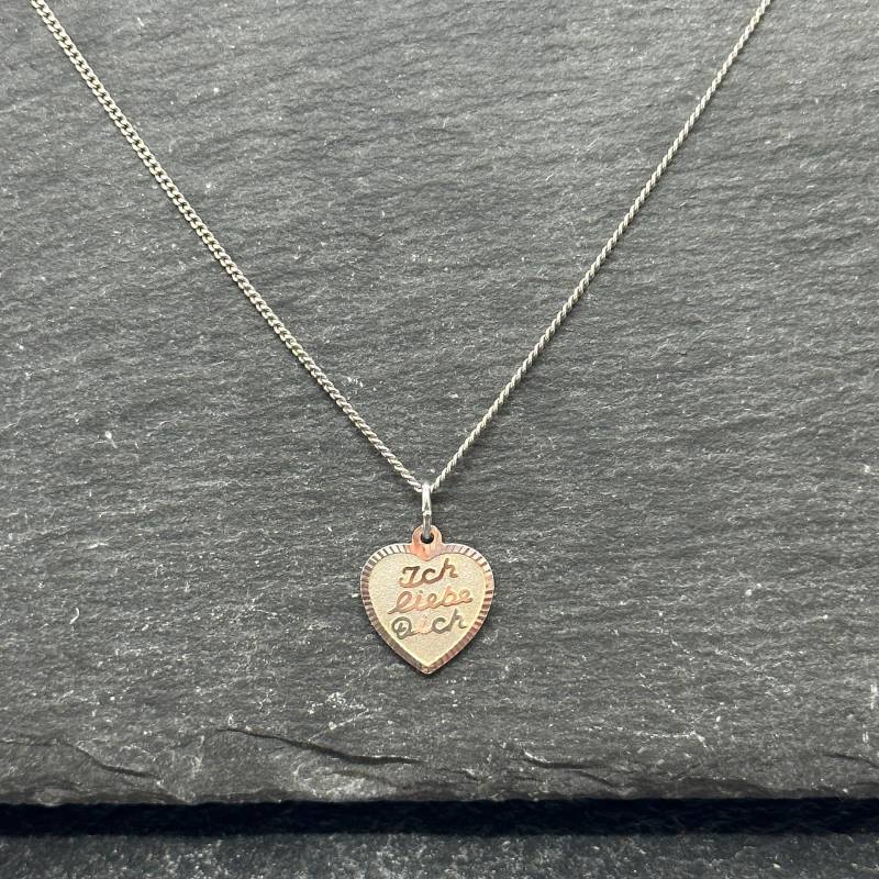 Panzerkette 925Er Silber 41, 5cm Lang 1, 1mm Breit Vintage Geschenk Design Halskette Silberkette Retro Zeitlos Mit Herz Anhänger Fashion von EyecatchersJuwellery