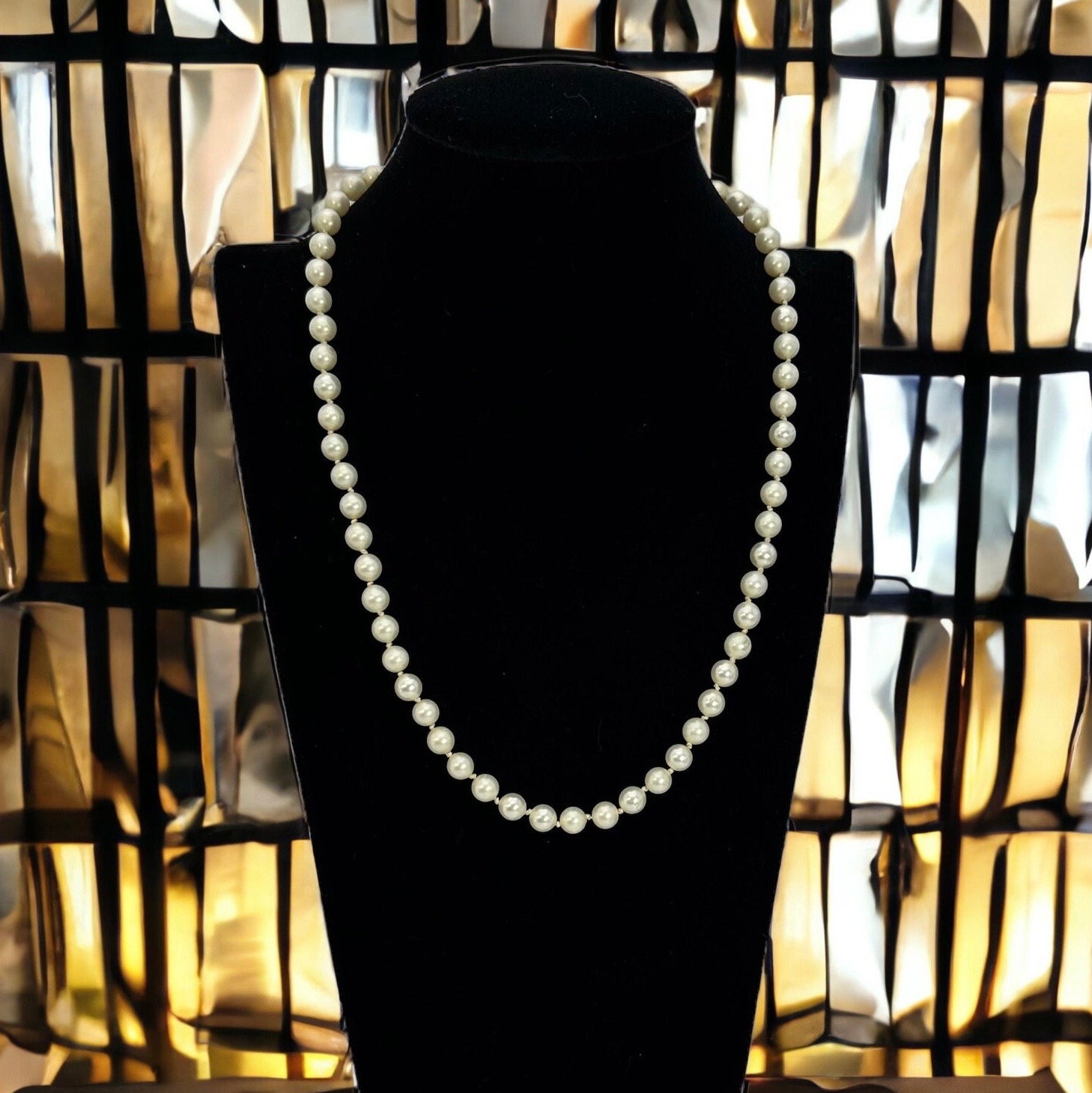 Perlenkette Verschluss 835Er Silber Vintage Accessoires Eyecatcher Geschenk Hochzeit Braut Schmuck 6mm Perlen Retro Zeitlos Modern von EyecatchersJuwellery