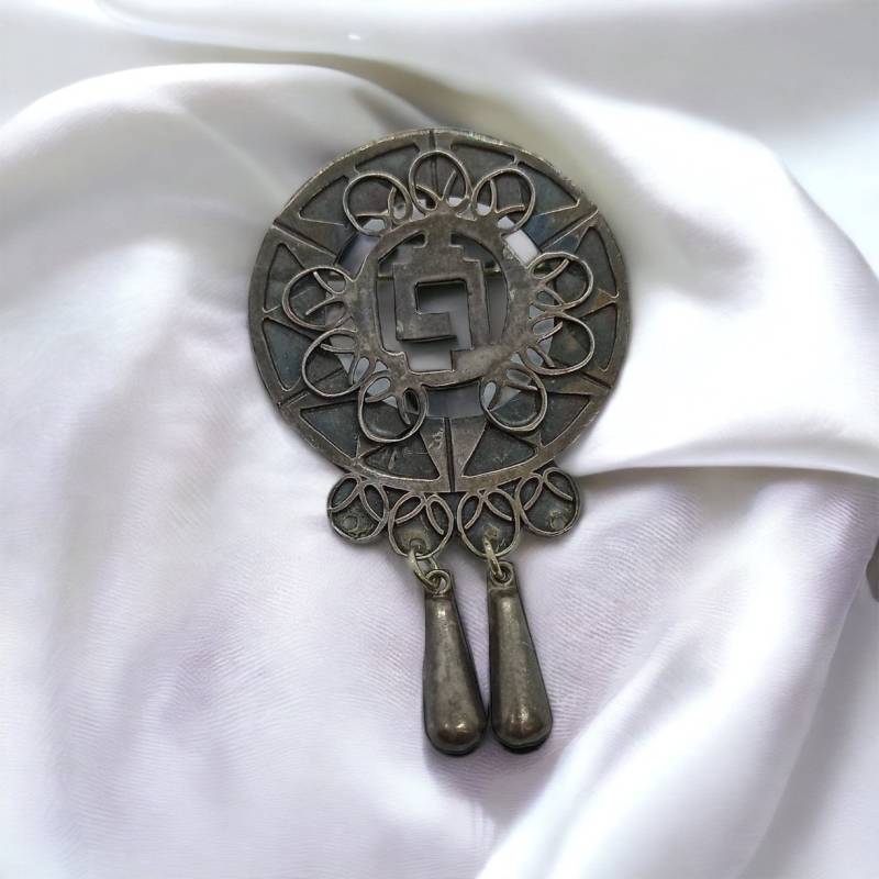 Retro Brosche 925Er Silber 55 X 34mm Edel Anhänger Kettenanhänger Silberbrosche Vintage Luxus Elegant Exklusiv Selten Rar Mexiko Rarität von EyecatchersJuwellery