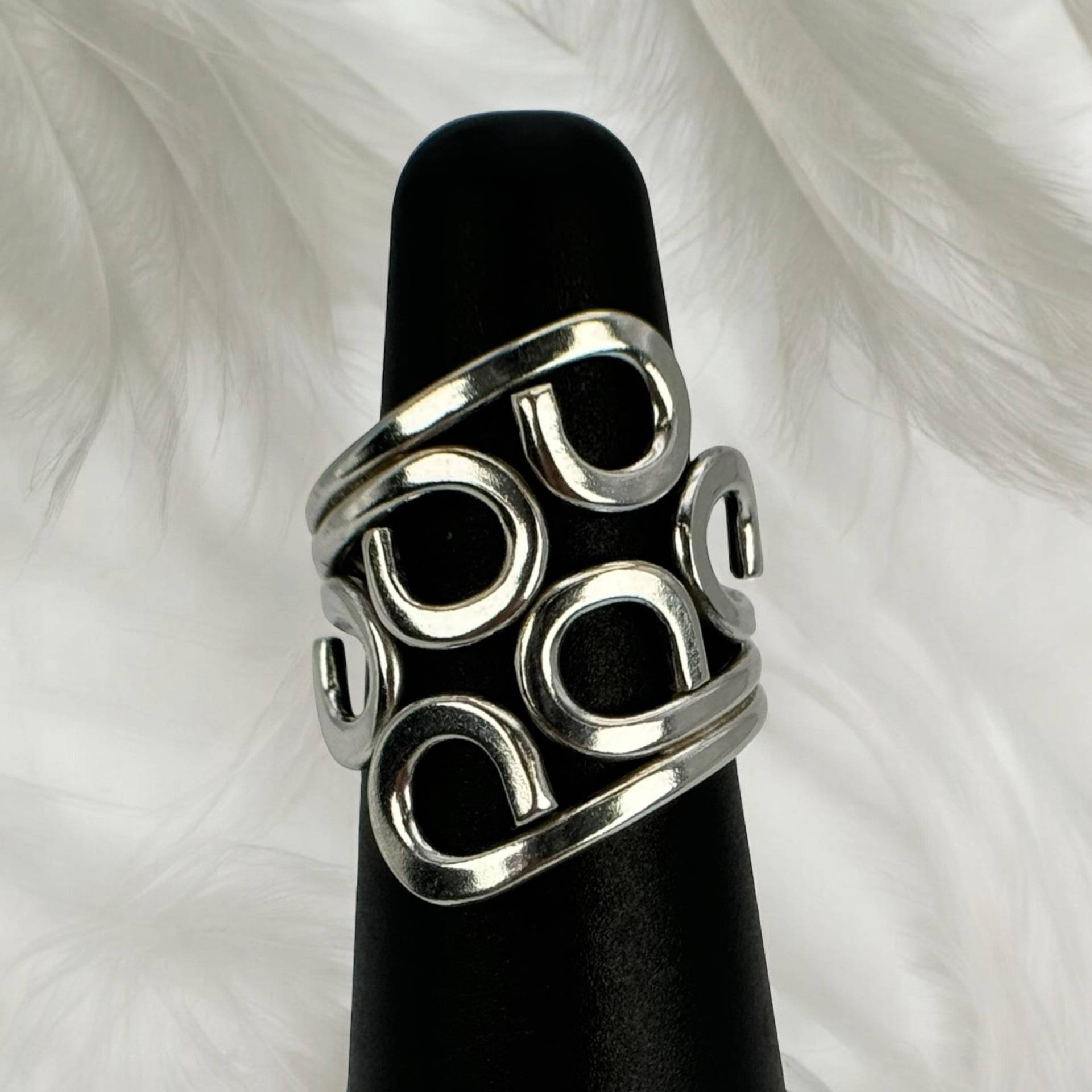 Ring 16mm Gr. 50 925Er Silber Design Vintage Geschenk Damen Edel Eyecatcher Silberring Patina Extravagant Zeitlos Modern Exklusiv von EyecatchersJuwellery