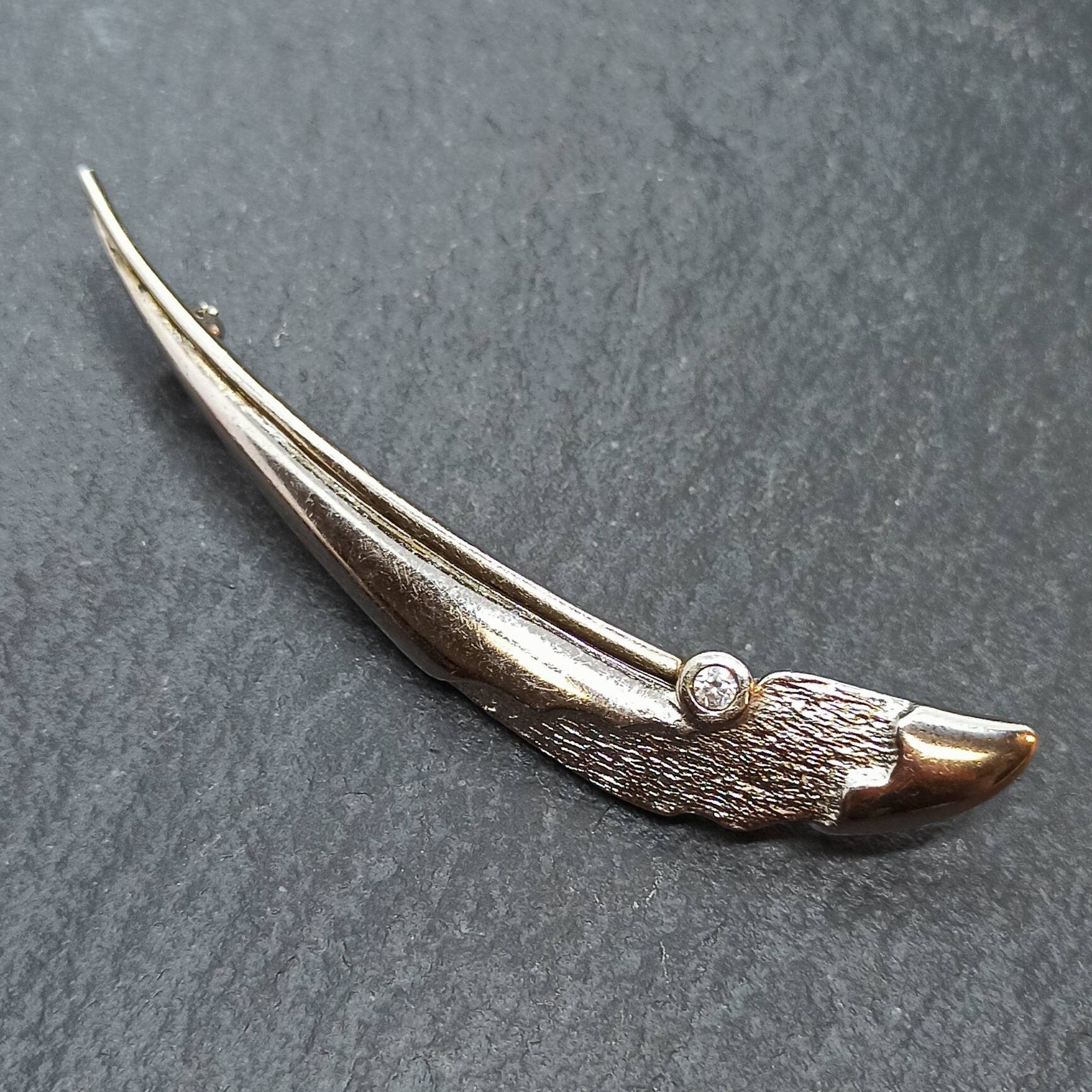 Seltene Brosche 925Er Silber 77 X 15mm Vintage Lang Geschenk Patina Luxus Accessoires Rarität Exklusiv Silberbrosche von EyecatchersJuwellery