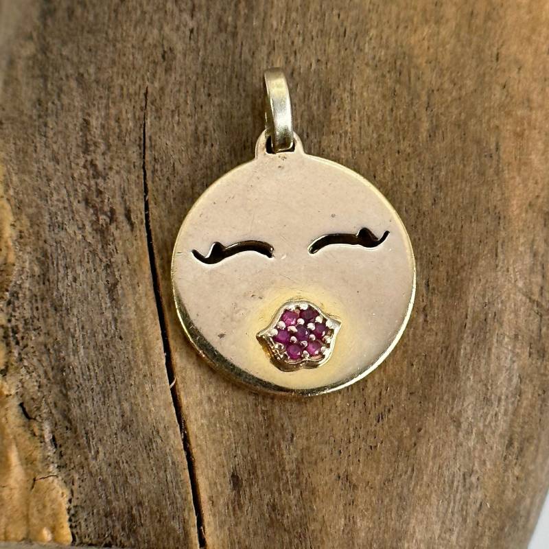 Smiley Kettenanhänger 925Er Silber Vintage Geschenk Patina Alt Retro Anhänger Edel Exklusiv Edelstein Eyecatcher von EyecatchersJuwellery