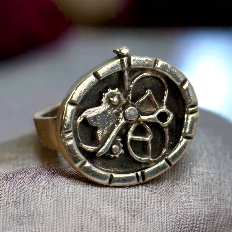 Uhr Ring 925Er Silber Patina Gr. 50 16mm Damen Silberring Geschenk Selten Edel Rar Exklusiv Vintage Eyecatcher Armbanduhr Design von EyecatchersJuwellery