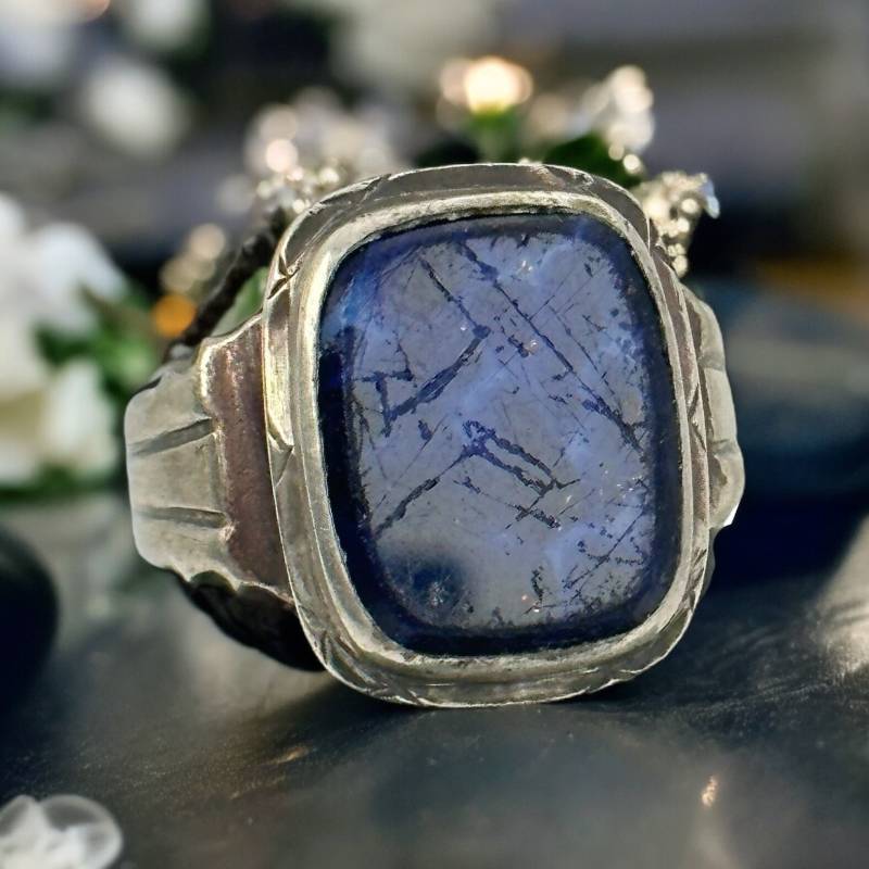 Vintage Ring 800Er Silber 18, 8mm Gr. 59 Alt Patina Geschenk Damen Exklusiv Silberring Edelstein Retro Zeitlos Design Eyecatcher von EyecatchersJuwellery