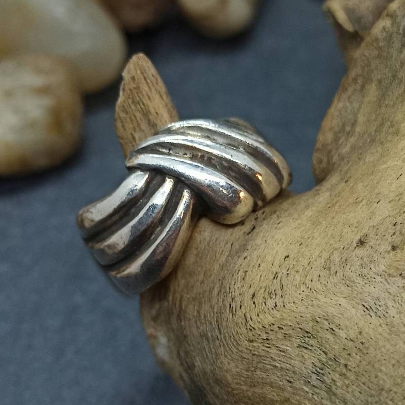 Vintage Ring 925Er Silber Patina Gr. 54 17, 2mm Herren Damen Silberring Geschenk Selten Edel Rar Exklusiv Design Luxus von EyecatchersJuwellery