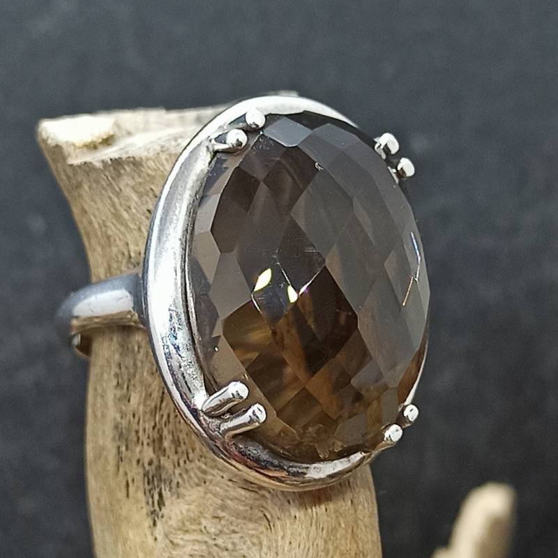 Wuchtiger Ring 925Er Silber Vintage Größe 57 18, 1mm Edelstein Geschenk Edel Silberring Patina Damen Exklusiv Design Eyecatcher von EyecatchersJuwellery