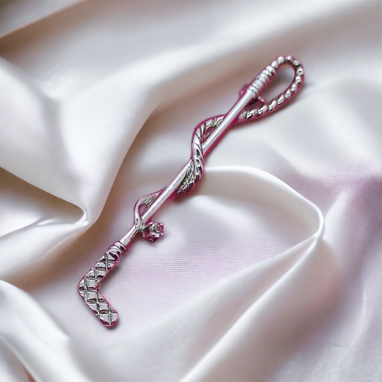 stabbrosche Echt Silber 6cm Brosche Jockey Trabber Polo Pferdesport Edelstein Zirkonia Silberbrosche von EyecatchersJuwellery