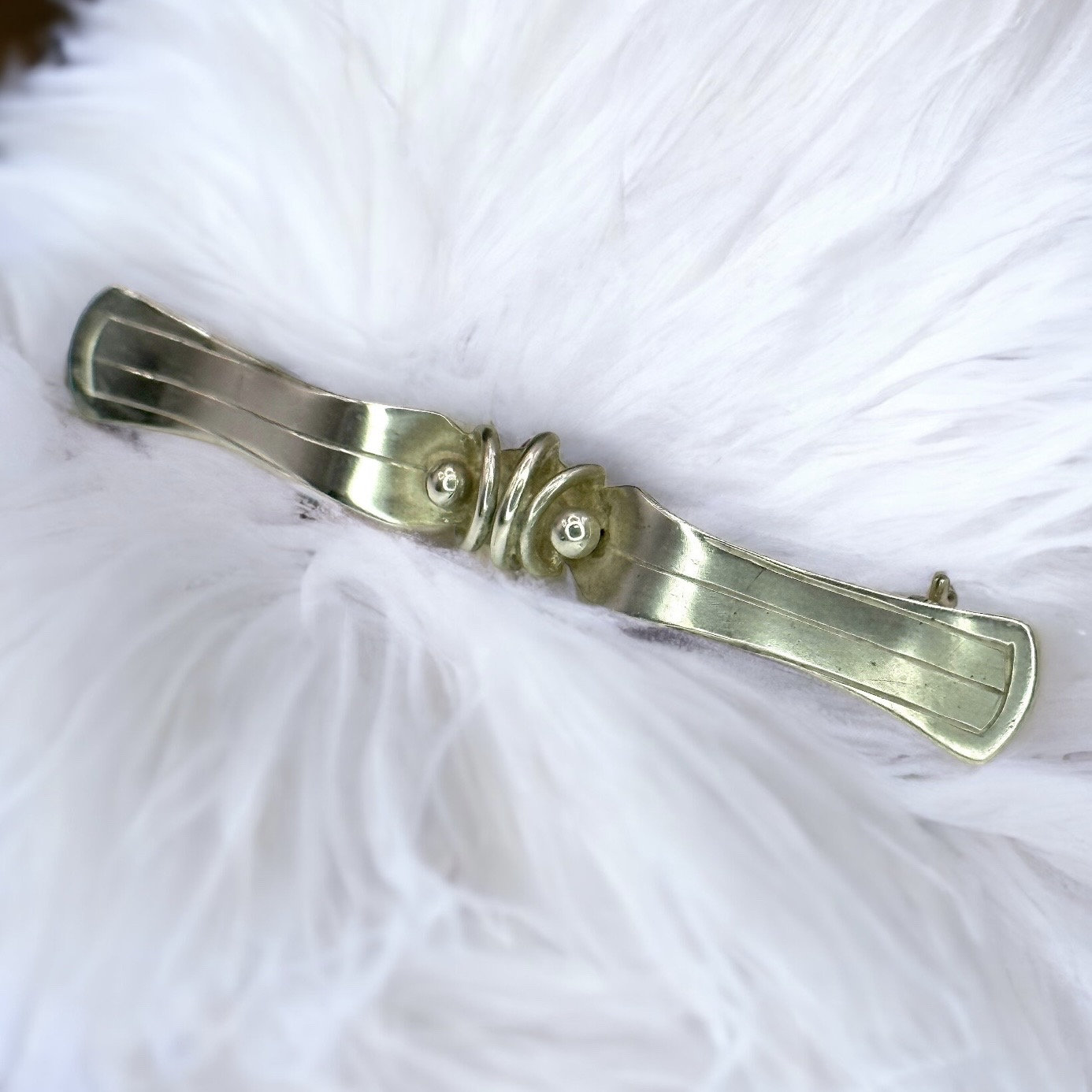 stilvolle Brosche 835Er Silber Handarbeit Ca. 55 X 8mm Schmuck Eyecatcher Geschenk Vintage Retro Exklusives Design Luxus Zeitlos von EyecatchersJuwellery