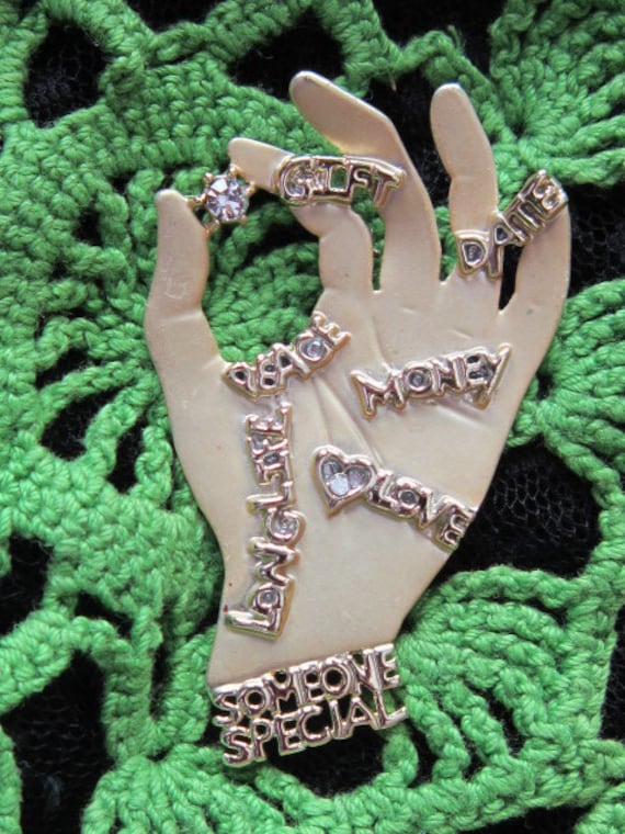 Vintage Hand Des Lebens Brosche von EyecatchersLuxuries