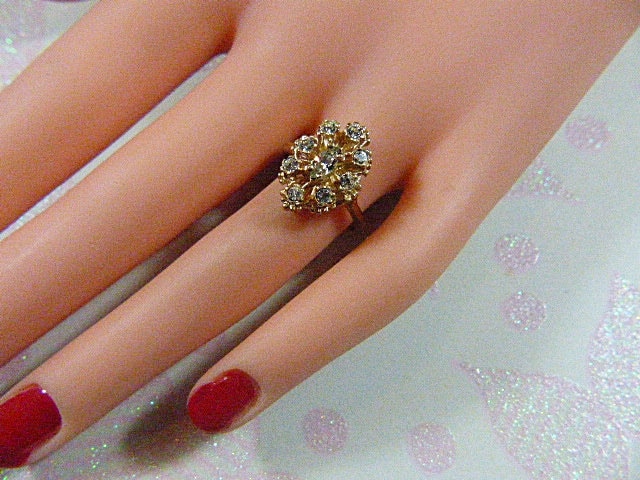 Vintage Strass Cluster Ring - Größe 6, 5 R-254 von EyecatchersLuxuries