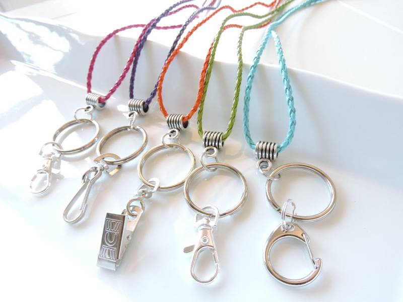 Geflochtenes Leder Abzeichen Arbeit Id Clip Lanyard, Geflochtenes Id Lanyard Halter, Sie Wählen Farbe Und Befestigung von EyeglassLanyards