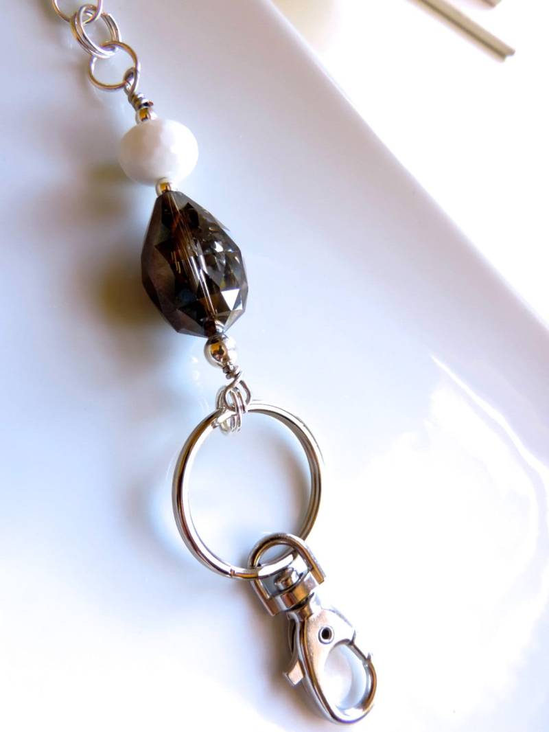 Silber-Abzeichen Schlüsselhalter, Große Tropfen Kette Id Ausweisinhaber, Id-Halter Schlüsselband, Foto-Id-Halter von EyeglassLanyards