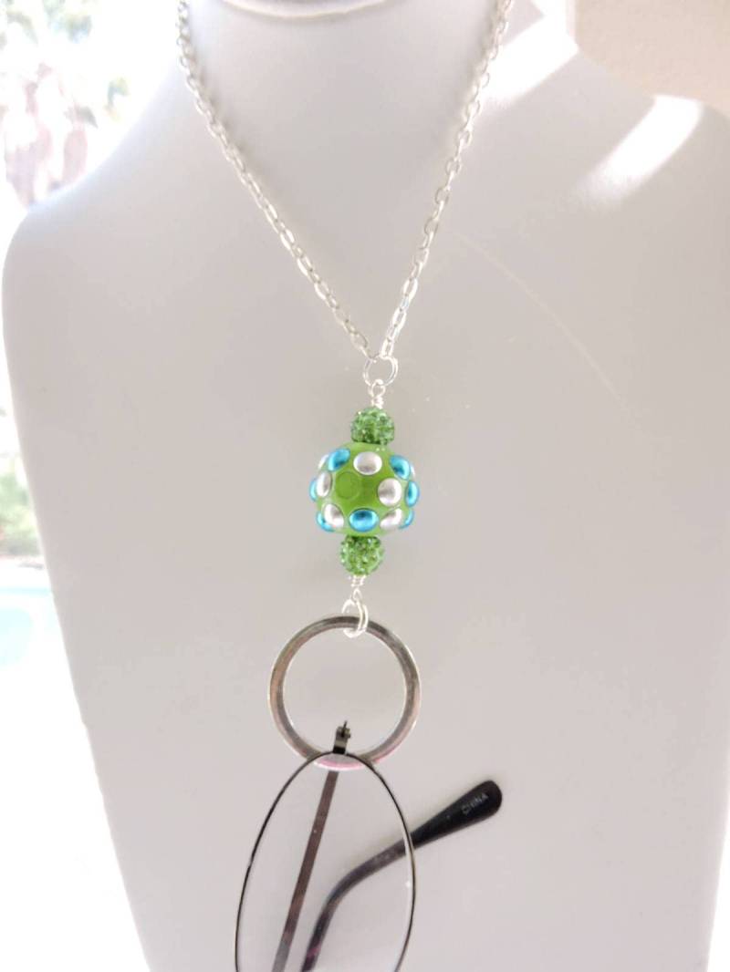 Silber Brille Schlüsselband, Brillenhalter, Brillen-Kette, Brillen Halter, Loop, Halskette Geschenk von EyeglassLanyards