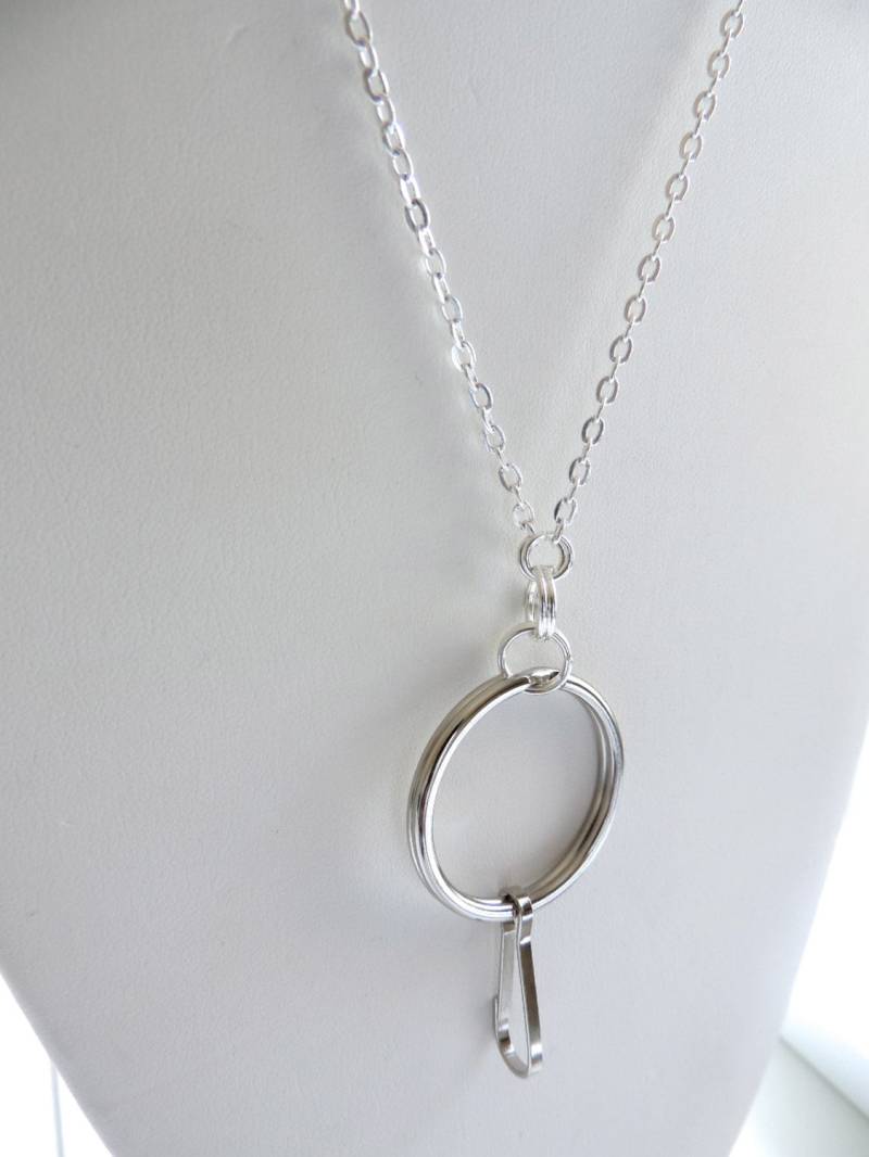 Silber Keychain Schlüsselband, Kette-Abzeichen Schlüsselhalter, Arbeit-Schlüsselhalter, Schlüsselanhänger Id-Abzeichen-Clip-Halter, Foto-Id-Halter von EyeglassLanyards