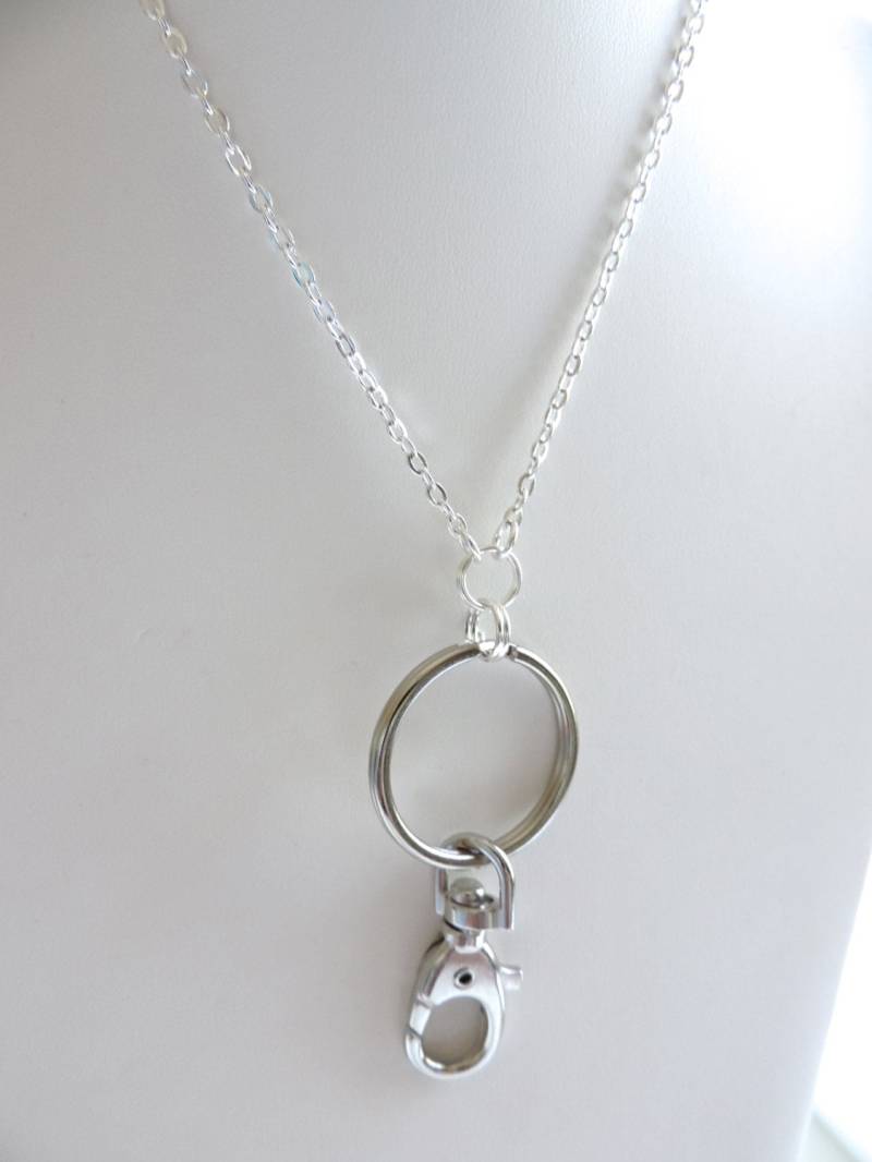 Silber Keychain Schlüsselband, Kette-Abzeichen Schlüsselhalter, Arbeit-Schlüsselhalter, Schlüsselanhänger Id-Keychain-Halter, Foto-Id-Halter von EyeglassLanyards