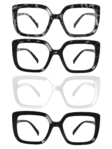 Eyekepper 4 Pack Lesebrille Frauen Oversize Frame Damen Leser +4.00 von Eyekepper