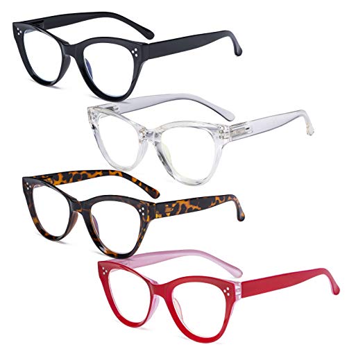 Eyekepper 4 Packung Katzenauge Design lesen Brille Übergroß Leser zum Frauen lesen +2.50 von Eyekepper