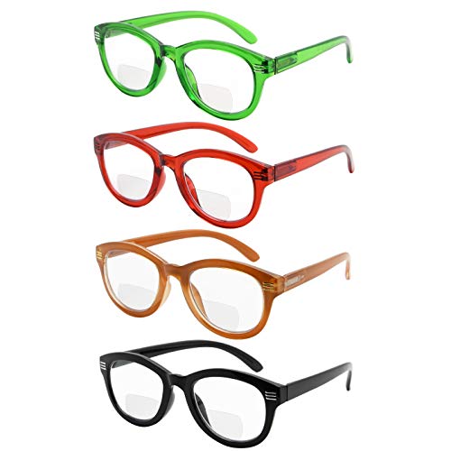 Eyekepper 4er Pack Bifokale Lesebrille - Übergroße Gleitsichtbrille Stilvolle Gradient Brille für Damen +2.00 von Eyekepper