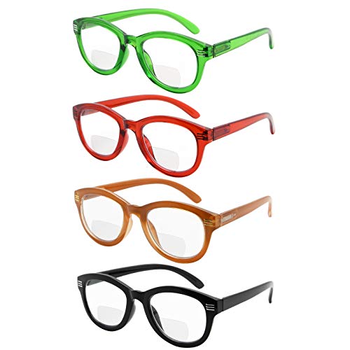 Eyekepper 4er Pack Bifokale Lesebrille - Übergroße Gleitsichtbrille Stilvolle Gradient Brille für Damen +2.50 von Eyekepper
