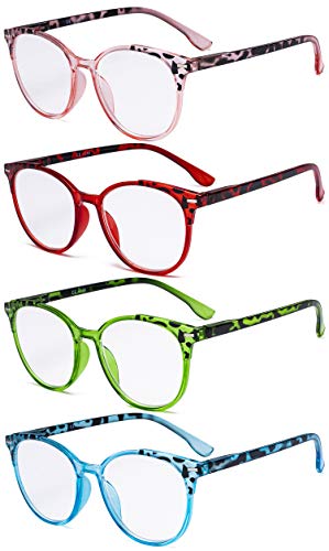 Eyekepper 4er Pack Damen-Lesebrille - Übergroße runde, stilvolle Lesebrille für Damen +1.75 von Eyekepper