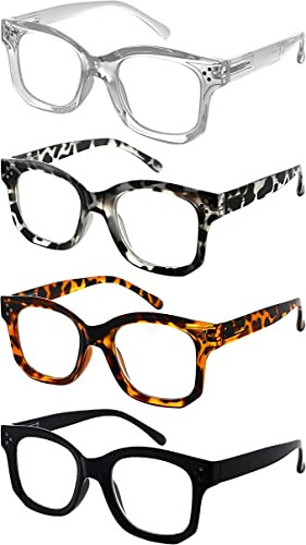 Eyekepper 4er Pack Jahrgang Lesebrille für Damen Lesen Entwurf Damen Brille +0,00 von Eyekepper