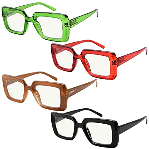 Eyekepper 4er Pack Progressive Multifokus Lesebrille Blaulicht Blockierung für Damen No Line Multifokusbrille +1.25 von Eyekepper