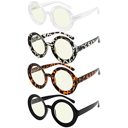Eyekepper 4er Pack Stilvolle Blaulichtfilter Brille - Mode Runde Computerbrille für Damen von Eyekepper