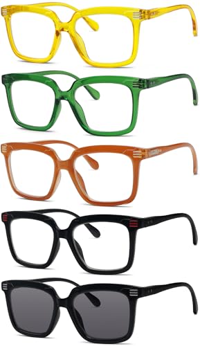 Eyekepper 5er Pack Hochwertigen Lesebrille - Übergroße Rechteckig Qualität Lesehilfe für Damen +1.00 von Eyekepper