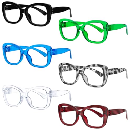 Eyekepper 6er-Pack Metallfreie Schraubenlose FederScharniere Lesebrille für Damen – Stylische Lesebrillen für Frauen +2.25 von Eyekepper
