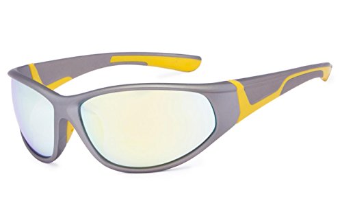 Eyekepper Bifokal Sonnenbrille mit TR90 und Gummirahmen - Sport Stil Sonnenscheinleser(Goldspiegel, 1.00) von Eyekepper