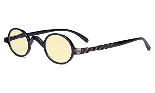 Eyekepper Blaulicht blockiert - Blendschutz Leichtgewichts Computer Lesebrille mit gelber Filtergläser - Kleine runde Leser für Herren Damen mit Federscharnieren - Schwarz Eyekepper Blaulicht blockiert - Blendschutz Leichtgewichts Computer Lesebrille mit gelber Filtergläser - Kleine runde Leser für Herren Damen mit Federscharnieren - Schwarz von Eyekepper