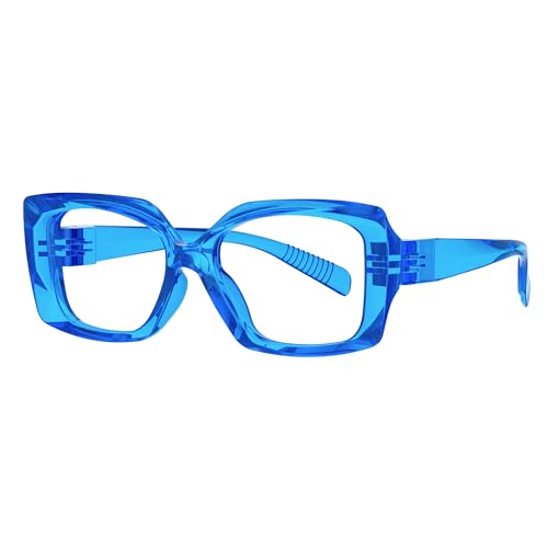 Eyekepper Blue Light Blocking Brillen Frauen Metalless schraubenlose Feder Scharniere Damen dicken Rahmen Computer Brille - Durchsichtig +0,00 von Eyekepper