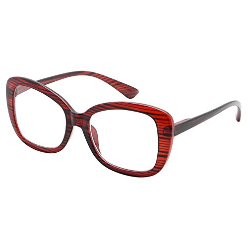 Eyekepper Modische Lesebrille für Damen Übergroße Lesehilfe - Rot Streifen +4.00 von Eyekepper