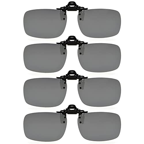 Eyekepper Klappbare zum Aufstecken Sonnenbrille Polarisiert 60 x 43 MM 4er-Pack Metallbrille Clip von Eyekepper
