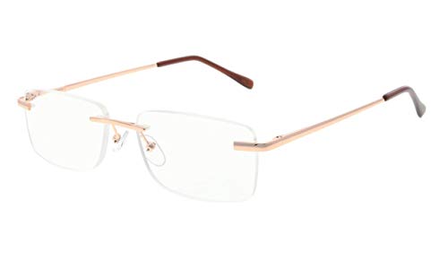 Eyekepper Frauen Rimless Lesebrille mit rechteckigen Gläsern Herren Gold von Eyekepper