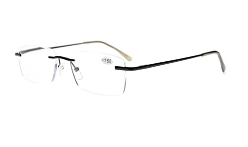 Eyekepper Frauen Rimless Lesebrille mit rechteckigen Gläsern Herren Schwarz von Eyekepper