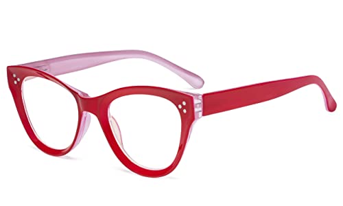 Eyekepper Groß Katzenauge Design lesen Brille Übergroß Leser zum Frauen lesen - Rot +0.75 von Eyekepper