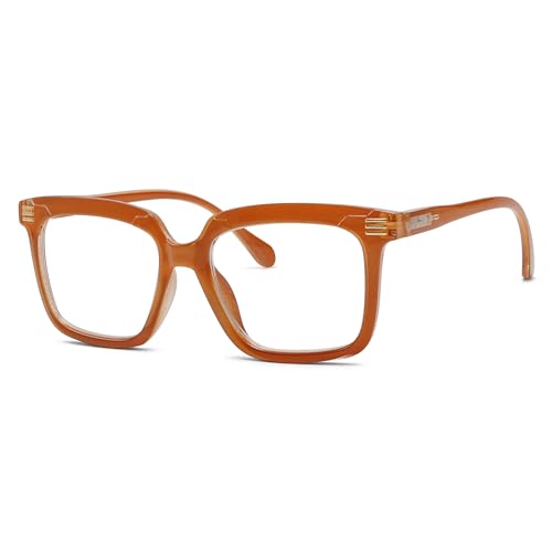 Eyekepper Hochwertigen Brille - Übergroße Rechteckig Qualität Brille für Damen - Braun von Eyekepper