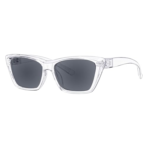 Eyekepper Katzenauge Metallfreie Polarisierte Sonnenbrille Block Glare UV400 mit Schraubenlosen Federscharnieren Für Frauen Graue Linse - Transparent Rahmen Eyekepper Katzenauge Metallfreie Polarisierte Sonnenbrille Block Glare UV400 mit Schraubenlosen Federscharnieren Für Frauen Graue Linse - Transparent Rahmen von Eyekepper