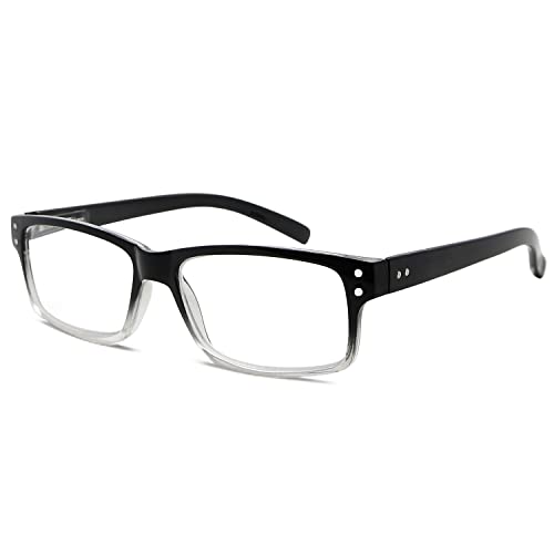 Eyekepper Klassisch Lesebrille mit Federscharniere für Herren Vintage Lesenbrille - Schwarz/Durchsichtig +2,50 von Eyekepper