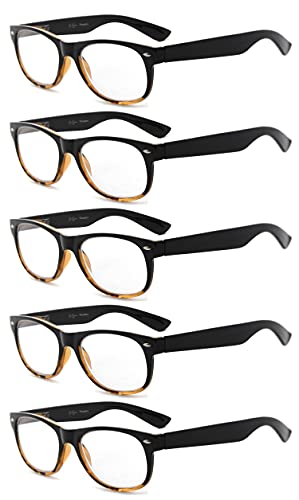 Eyekepper Klassische Lesebrille für Damen 5 Pack Schwarz-Schildkröte Rahmen +3.00 von Eyekepper