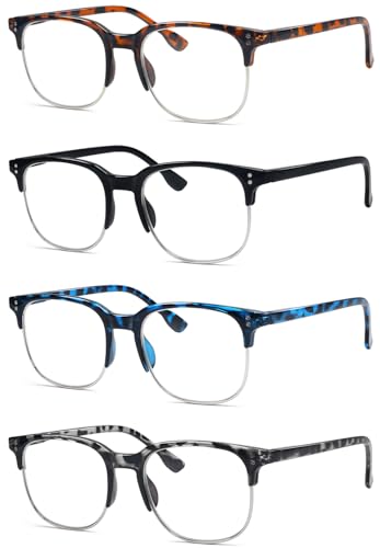 Eyekepper Lesebrille Damen Herren 4er-Pack Design Halbrahmen Lesebrillen +2,00 von Eyekepper
