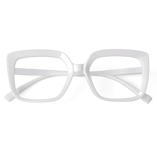 Eyekepper Lesebrille für Damen mit großem Gestell Elegante Presbyopiebrille Übergröße - Weiß +3,00 von Eyekepper